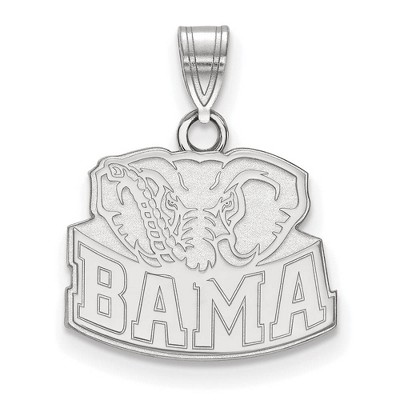 Black Bow Jewelry 14k White Gold Alabama Crimson Tide NCAA Small Pendant