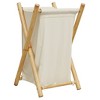 vidaXL Laundry Basket Cream White 16.3"x14.2"x25" Bamboo - 2 of 4