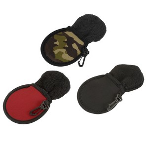 Unique Bargains Pocket Washer Bag with Clip Golf Ball Cleaners 4.13 x 3.94 Inch Red Black Camouflage 3 Pcs - 1 of 4