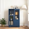 VYNXARIA Elegant MDF Storage Cabinet with Glass Doors and Adjustable Shelves - 2 of 4