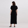 Reistor Womens V-neck Gathered Maxi Dress in Black - image 2 of 4