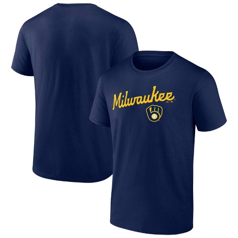 Men's Pro Standard Navy/ Milwaukee Brewers Taping T-Shirt