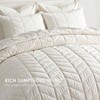 3 Piece Luxurious Velvet King Quilts, Ultra Soft Lightweight Comforter Set with 2 Shams, Cream White, 108x96 - 2 of 4