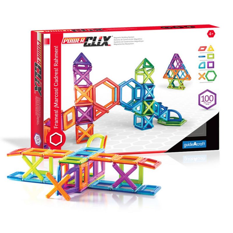 Guidecraft PowerClix® Frames, Magnetic Building Set, 100 Pieces, 1 of 6