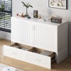 Mjkone Murphy Cabinet Bed, Queen Murphy Bed with Tri-Folding Mattress and Charging Ports, Drawer - 3 of 4