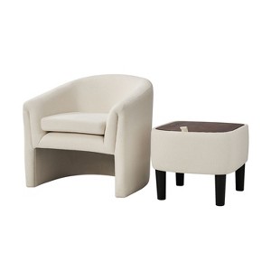 Giles Morden Upholstered Armchair with Removable Legs Storage Ottaman|Artful Living Design - 1 of 4