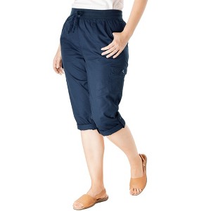 Woman Within Petite Convertible Length Cargo Capri/Bermuda - 1 of 4