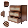 YIYIBYUS Mid-Century Nightstand with Drawer, Modern Bamboo End Table for Small Spaces, Tea Color - 3 of 4