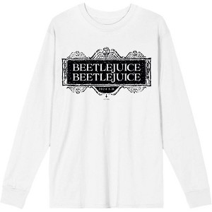 Beetlejuice Beetlejuice Black Sign Logo Adult Crew Neck Long Sleeve Shirt - 1 of 2