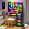 Vlsrka RGB Vanity Desk with Sliding Mirror and LED Lights - 3 of 4