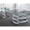 Tayside End Table Glass and Chrome - Steve Silver Co.: Circular, Chrome Frame, Tinted Top - image 2 of 3