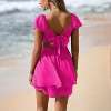 EXLURA Women's Summer Ruffle Short Sleeve Tie Back Romper Dress Square Neck A Line Cute Dressy Short Jumpsuits - 2 of 4