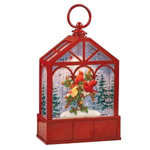 Collections Etc Lighted Musical Red Cardinal Snow Globe Lantern - Plays 8 Christmas Songs 6 X 3 X 10.75 - 1 of 2