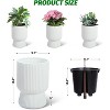 14.2" Tall Planters Set of 2, Large Planter for Outdoor Plants, Flower Pots with Water Level Monitor - 2 of 4