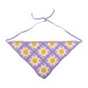 Unique Bargains Knitted Triangle Bandana Purple Beige 2 Pcs - 4 of 4