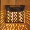 Collections Etc Solar Powered Shadow Fence Lights - Set of 4 Black - 3 of 3