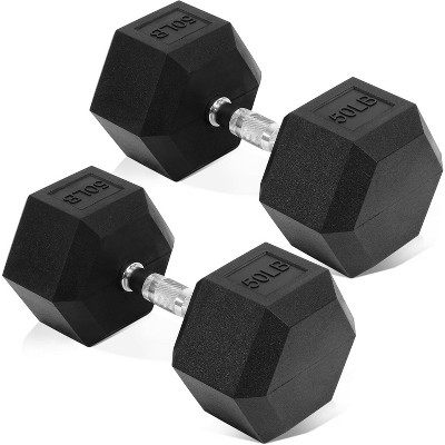 Hex Dumbbell Set of 2, Rubber Encased Weights with Anti-Slip Grip for Strength Training & Fitness