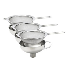 iSi Funnel & Sieve - Stainless Steel Combination Set with 700ml Capacity - Universal Fit, Compatible with Cream Whippers, Canning Jars - (3-Pack) - 1 of 4