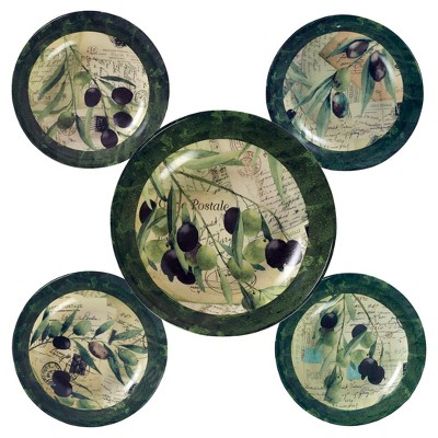 Certified International Olivia Ceramic 5pc Serving Bowl Set Black