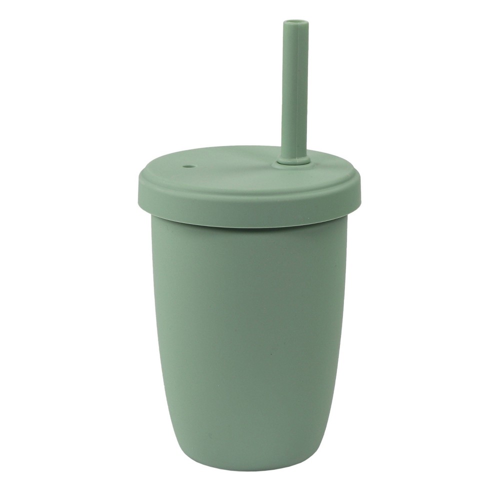 Photos - Glass Re-Play 10 fl oz Silicone Straw Cup with Cleaning Brush - Sage