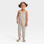 Grayson Mini Toddler Girls' Leopard Thermal Sleeveless Jumpsuit - Beige