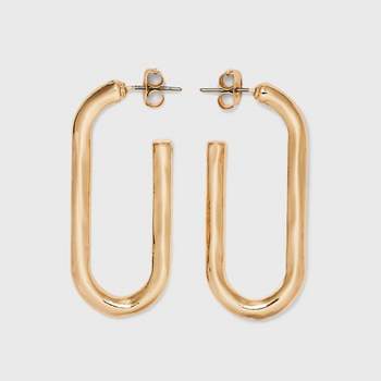Hammered U Shape Hoop Earrings - Universal Thread™ Gold