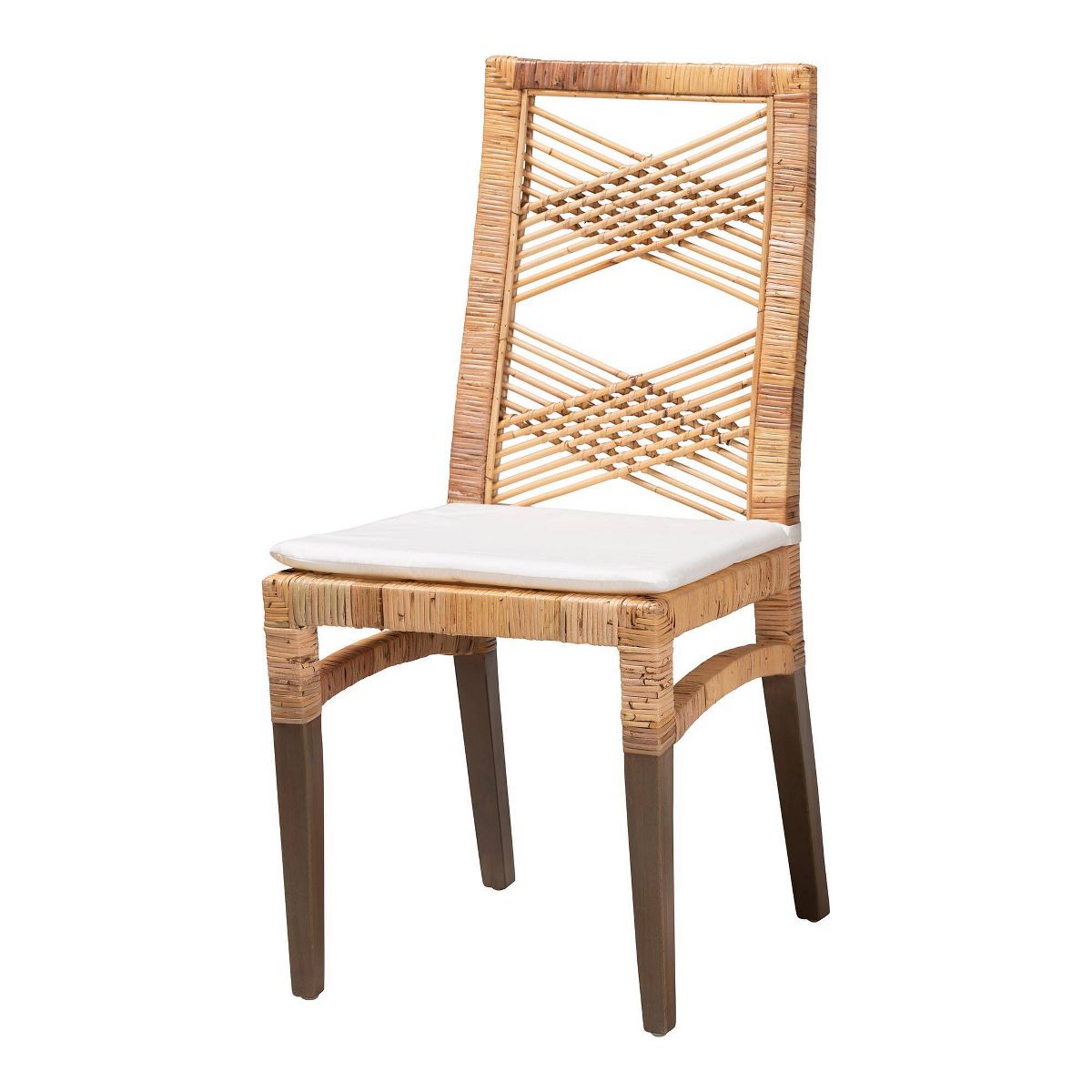 2pc Poltak Rattan Dining Chair Set Brown - bali & pari