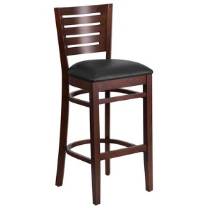 Emma and Oliver Slat Back Wooden Restaurant Dining Barstool - 1 of 4