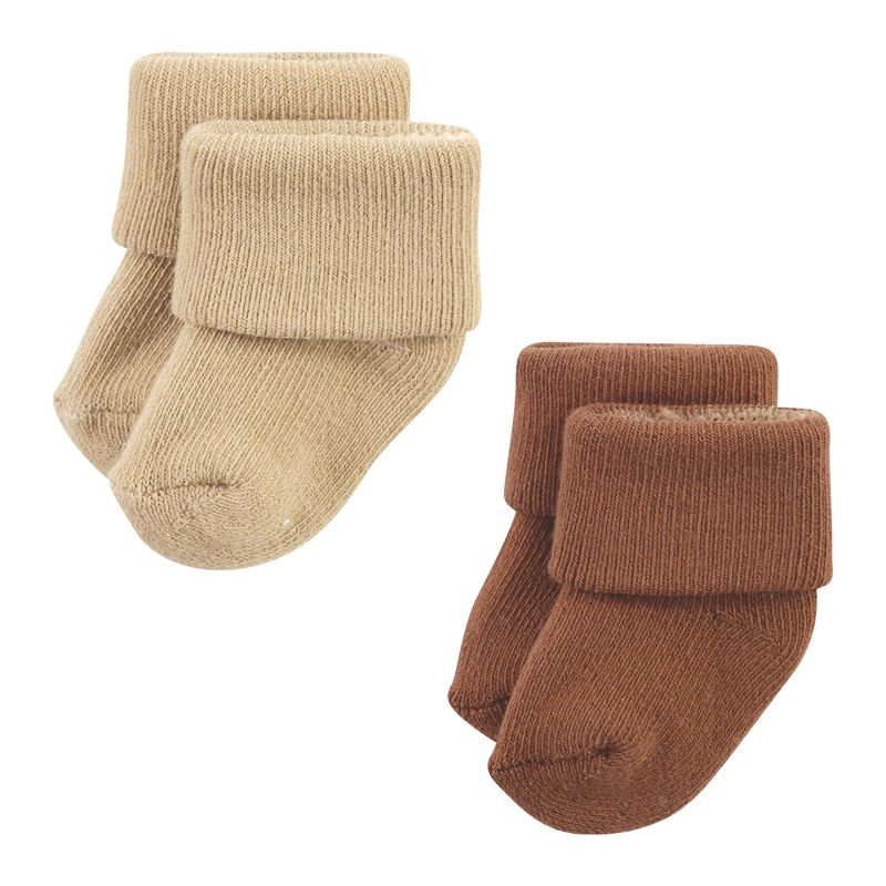 Hudson Baby Cotton Rich Newborn and Terry Socks, Neutral Tones, 5 of 9