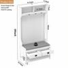 TiramisuBest 4-in-1 Detachable Hall Tree with Storage, 7 Hooks, Storage Drawers and Cabinet, Antique Beige Coat Rack for Entryway Hallway - 4 of 4