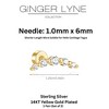 Graduated CZ Crawler Flat Back Earrings for Cartilage Helix Tragus Lobe Gold Plated Sterling Silver 1 pair by Ginger Lyne - 3 of 4