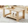 Okak 35" Modern Practical Coffee Table with Storage Open Shelves, Side Table for Living Room, Bedroom & Study, Scratch-Resistant Finish, Natural Wood - 2 of 4