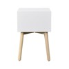 FONTOI Nightstands, Nightstand with 2 Drawers and Wood Legs, Side Table with Storage Cabinet for Bedroom Living Room, White, 15.7"*24"*15.75" - 3 of 4
