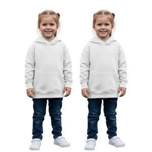 EG PRO Toddler Girl Hoodies Pullover Fleece Sweatshirts - 2 Pack - 1 of 4