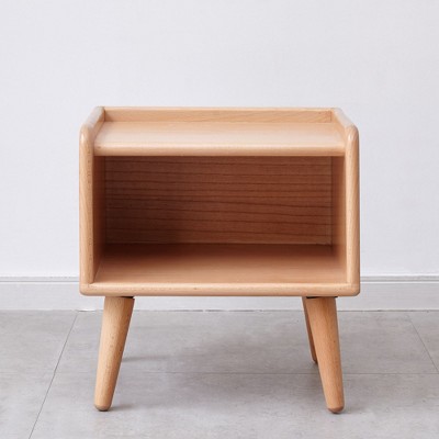 NicBex Wooden Nightstand with Open Shelf Bedside Table with Storage End Table with Angled Legs for Bedroom, Living Room
