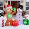 Itopfox 6ft Inflatable Christmas Decoration Gingerbread Man Snowman Gift Box Built-in LED Lights for Outdoor Indoor Lawn Garden 1 Piece - 2 of 4