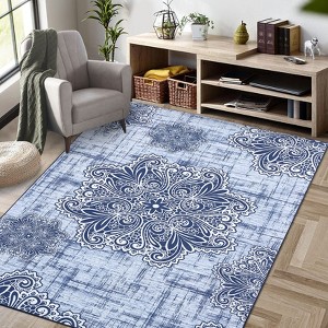 Nasitip Retro Bohemia Area Rugs for Living Room Soft Low Pile Non-Sliping, Machine Washable - 1 of 4