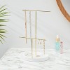 Two Bar Jewelry Organizer Brass - Brightroom™: Gold Iron Jewelry Holder for Bathroom, 11" Height, 7" Width - 2 of 3
