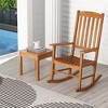 Tangkula 2 Pieces Patio Rocking Chair w/ 400 lbs Weight Capacity Eucalyptus Wood Porch Rocker - 3 of 4