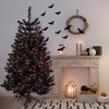 Northlight Pre-Lit Noble Spruce Artificial Halloween Tree - 6' - Black - Orange Lights - 2 of 4