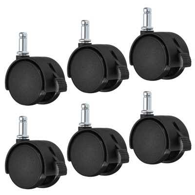 Unique Bargains Nylon Furniture Replacement 360 Degree Circlip Swivel Stem Casters with Brake