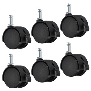 Unique Bargains Nylon Furniture Replacement 360 Degree Circlip Swivel Stem Casters with Brake - 1 of 4