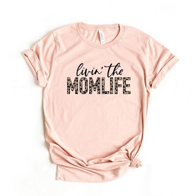 Simply Sage Market Women's Livin' The Mom Life Leopard Short Sleeve Graphic Tee
