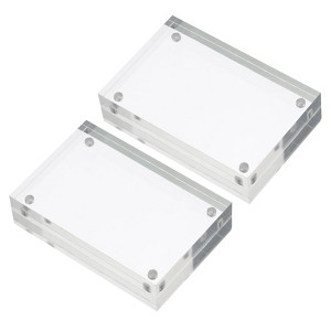 Unique Bargains Home Office Double-Sided Magnetic Acrylic Picture Frame - 1 of 4