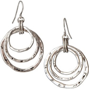 3 Circle Boho Earrings, Lightweight 2-Inch Bohemian Dangle Jewelry for Women, Vintage Wedding & Gift - 1 of 4