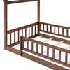 CAVINAS Modern Twin Size Platform Bed Frame with Roof & Fence, Pine Wood Kids Bed Frame, Toddler Bed, House Floor Bed —Semi-Enclosed Play/Sleep Space - 4 of 4