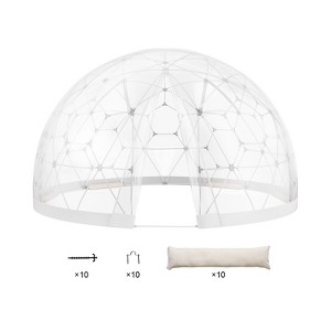 VEVOR Garden Dome Igloo Tent House, 9.5 FT Dome Tent, Upgraded Garden Igloo with PVC Transparent Cover and Window - 1 of 4