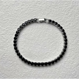 RMZ GOLD NYC 18k White Gold Round cut Tennis Bracelet Plated - 1 of 3