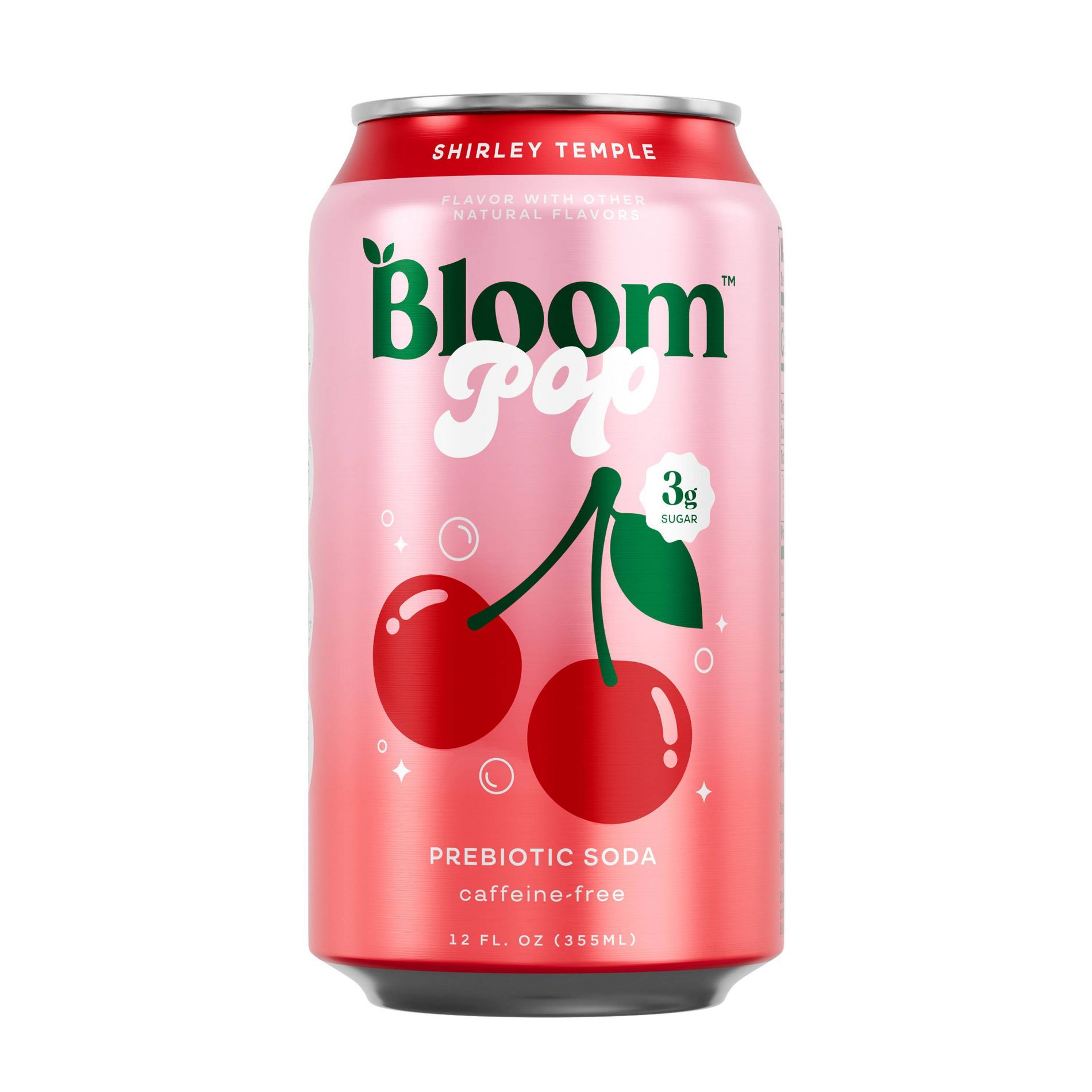 BLOOM NUTRITION Bloom Pop Prebiotic Soda Shirley Temple - 12 fl oz Can