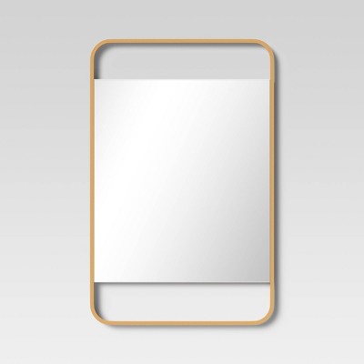 28" x 18" Floating Wall Mirror Brass - Threshold™